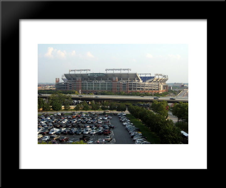 M&T Bank Stadium 20x24 Black Modern Wood Framed Art Print Poster