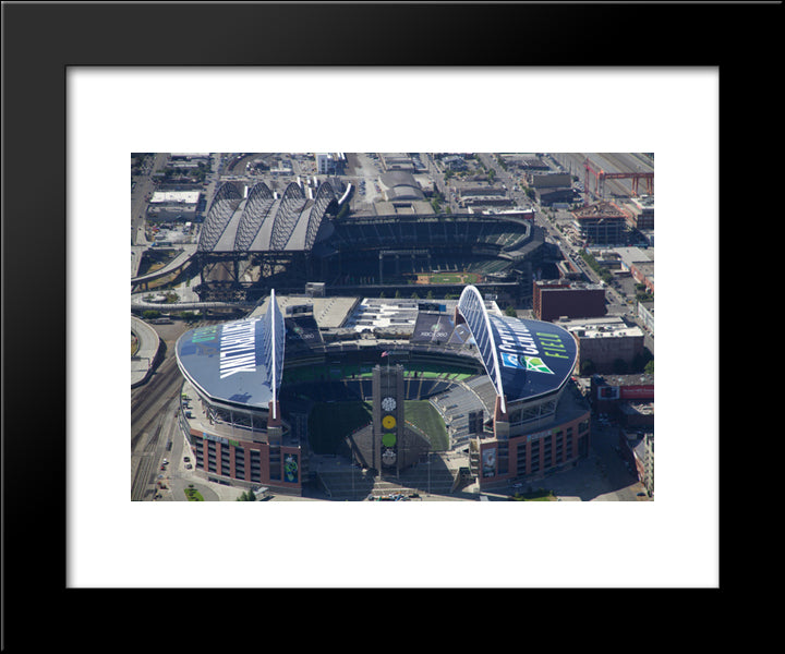 Centurylink Field 20x24 Black Modern Wood Framed Art Print Poster