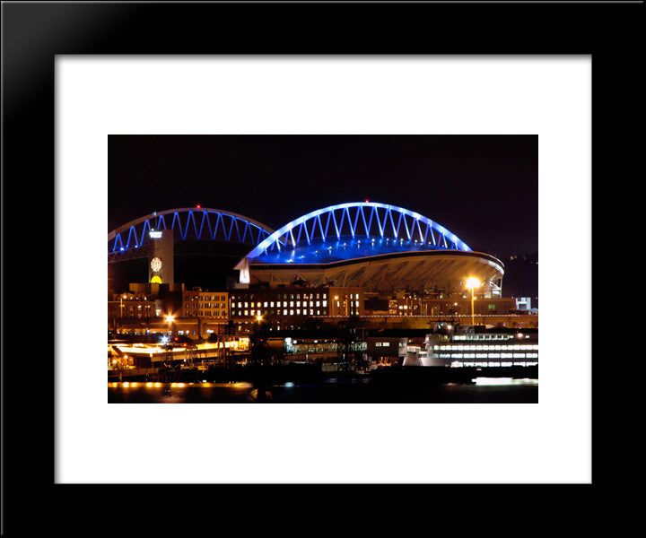 Centurylink Field 20x24 Black Modern Wood Framed Art Print Poster