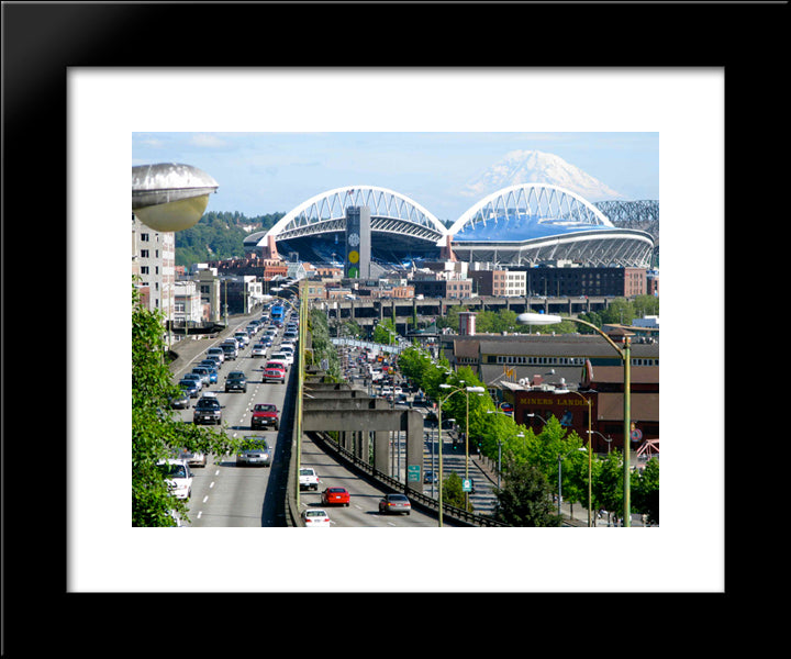 Centurylink Field 20x24 Black Modern Wood Framed Art Print Poster