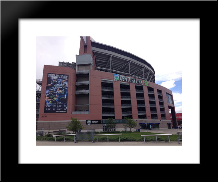 Centurylink Field 20x24 Black Modern Wood Framed Art Print Poster