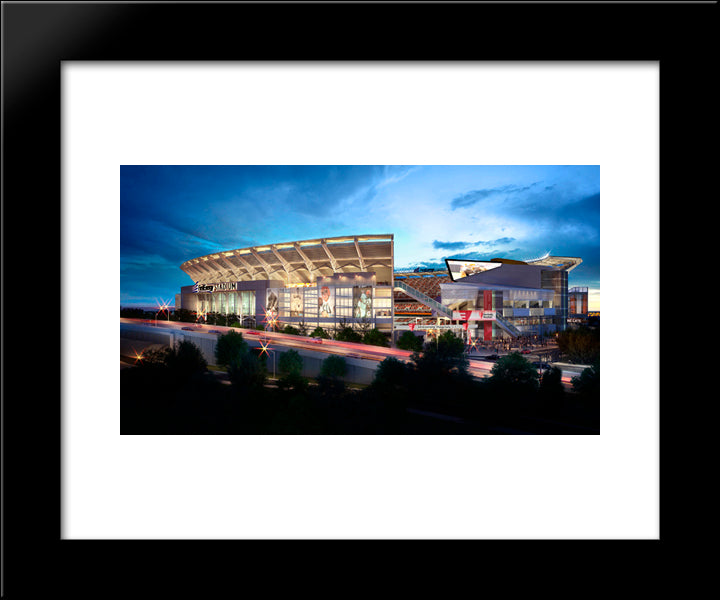 Firstenergy Stadium 20x24 Black Modern Wood Framed Art Print Poster