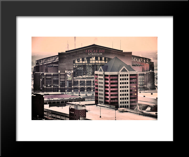Lucas Oil Stadium 20x24 Black Modern Wood Framed Art Print Poster