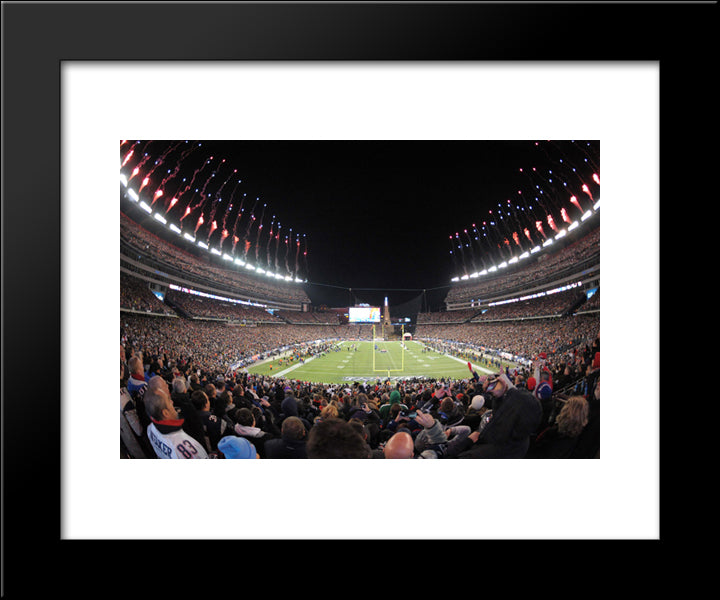 Gillette Stadium 20x24 Black Modern Wood Framed Art Print Poster