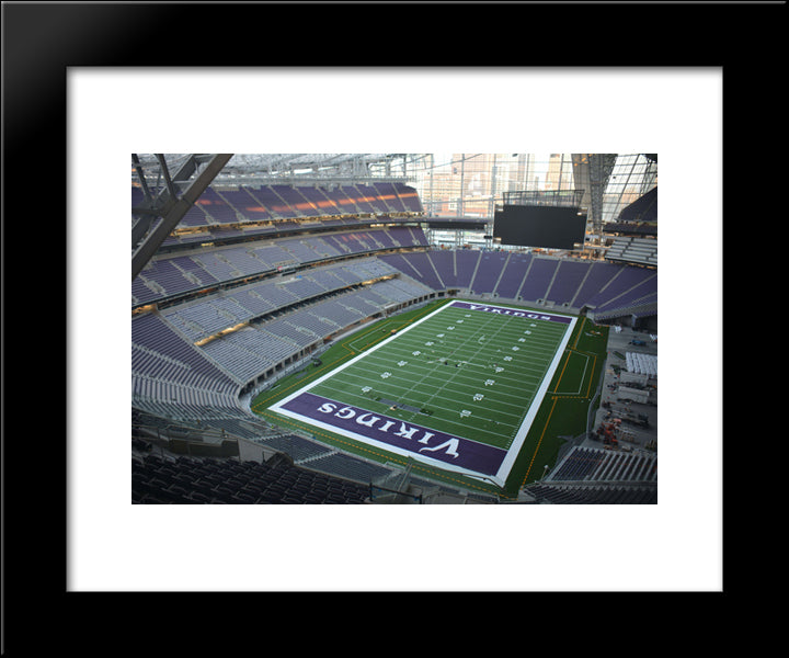 U.S. Bank Stadium 20x24 Black Modern Wood Framed Art Print Poster