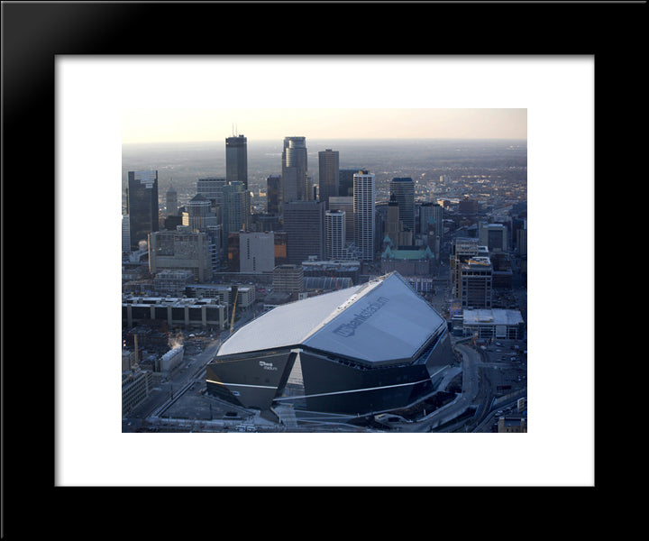 U.S. Bank Stadium 20x24 Black Modern Wood Framed Art Print Poster