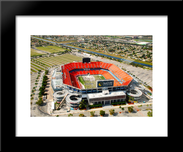 Hard Rock Stadium 20x24 Black Modern Wood Framed Art Print Poster