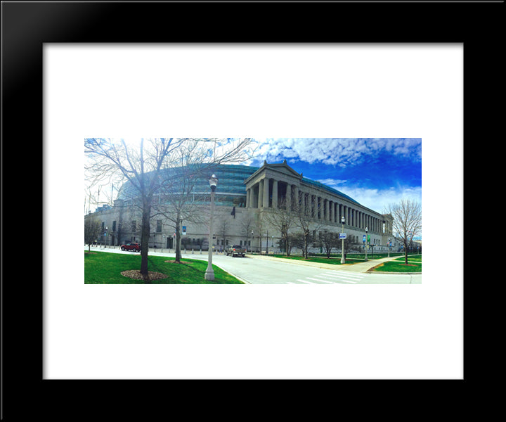Soldier Field 20x24 Black Modern Wood Framed Art Print Poster
