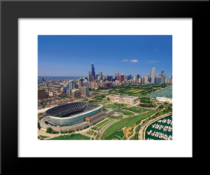 Soldier Field 20x24 Black Modern Wood Framed Art Print Poster