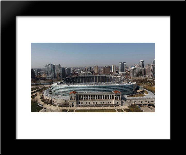 Soldier Field 20x24 Black Modern Wood Framed Art Print Poster