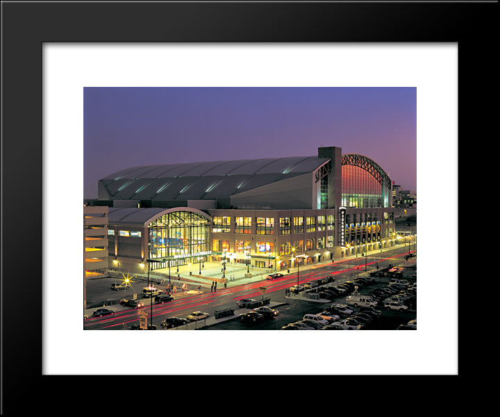 Bankers Life Fieldhouse 20x24 Black Modern Wood Framed Art Print Poster