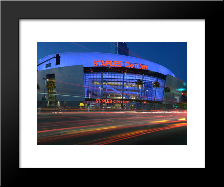 Staples Center 20x24 Black Modern Wood Framed Art Print Poster