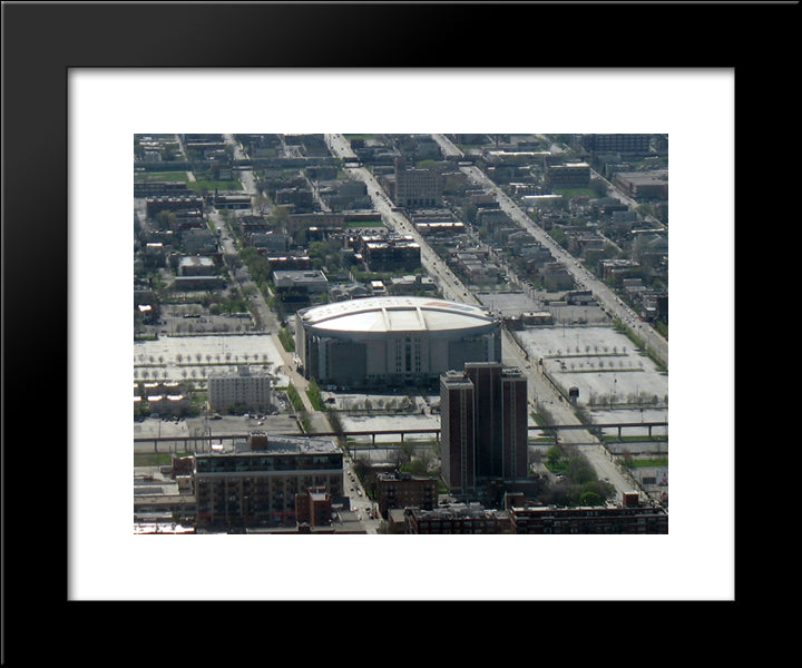 United Center 20x24 Black Modern Wood Framed Art Print Poster