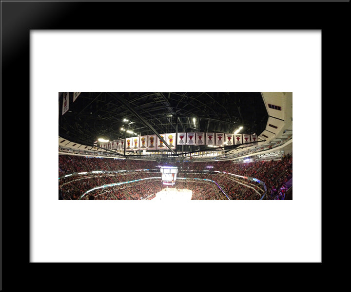 United Center 20x24 Black Modern Wood Framed Art Print Poster