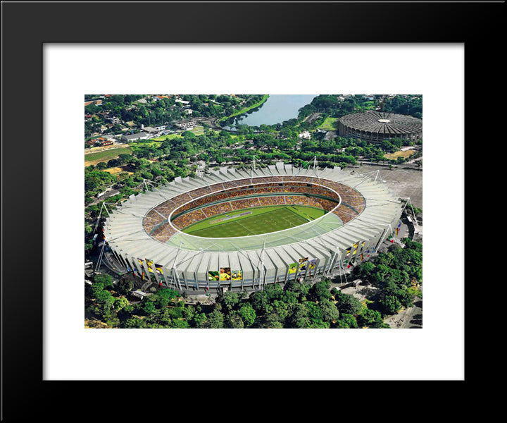 Mineirao Stadium 20x24 Black Modern Wood Framed Art Print Poster
