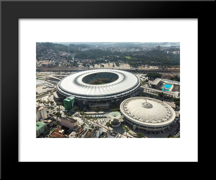 Maracana Stadium 20x24 Black Modern Wood Framed Art Print Poster