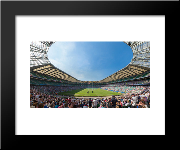 Twickenham Stadium 20x24 Black Modern Wood Framed Art Print Poster