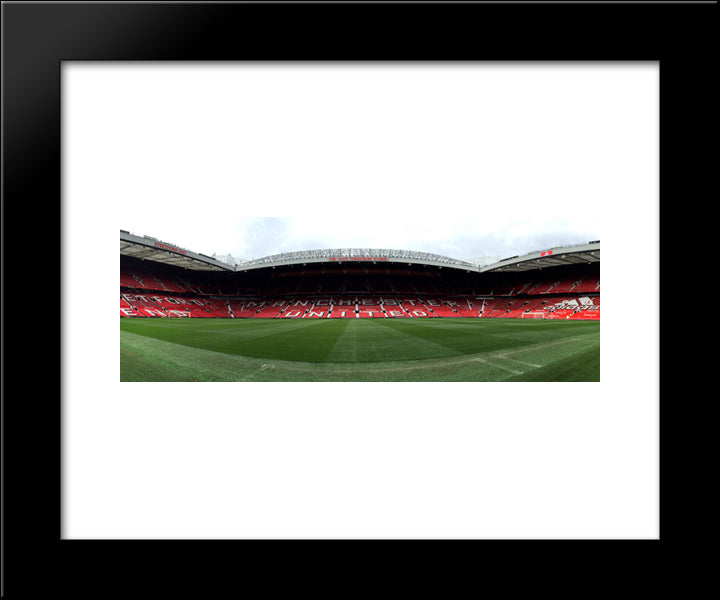 Manchester United Old Trafford 20x24 Black Modern Wood Framed Art Print Poster