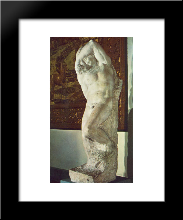 Slave (Young) 20x24 Black Modern Wood Framed Art Print Poster by Michelangelo