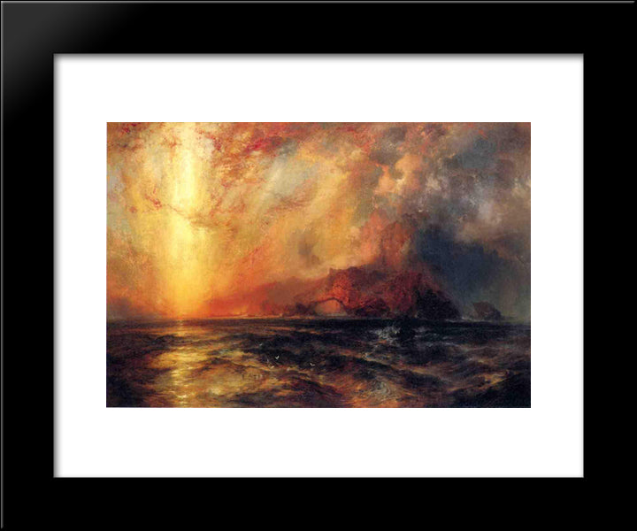Fiercely The Red Sun Descending, Burned His Way Across The Heavens 20x24 Black Modern Wood Framed Art Print Poster by Moran, Thomas
