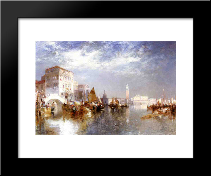 Glorious Venice 20x24 Black Modern Wood Framed Art Print Poster by Moran, Thomas