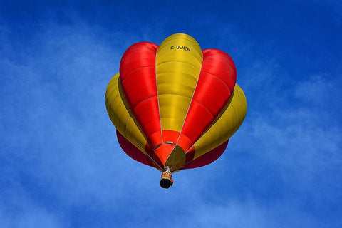 Hot Air Balloon 1 Black Modern Wood Framed Art Print by Lee, Rachel