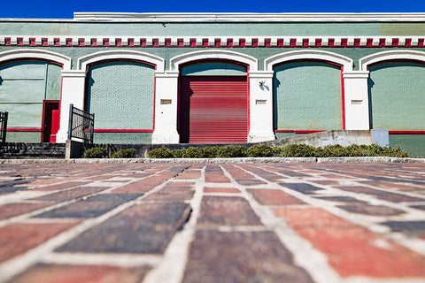 Red Garage  Black Ornate Wood Framed Art Print with Double Matting by Malone, Will