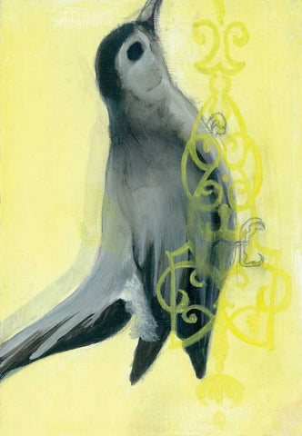 Bird Study VIII Black Ornate Wood Framed Art Print with Double Matting by Adkin, Arielle