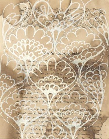 Artichoke Patterns IV Black Ornate Wood Framed Art Print with Double Matting by Adkin, Arielle