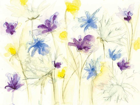 Spring Garden VIII White Modern Wood Framed Art Print with Double Matting by Adkin, Arielle