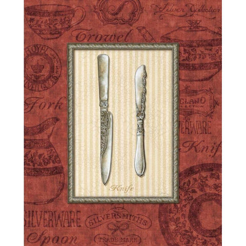 Knife Black Modern Wood Framed Art Print by Audrey, Charlene