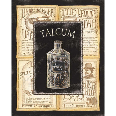 Grooming Talcum Gold Ornate Wood Framed Art Print with Double Matting by Audrey, Charlene