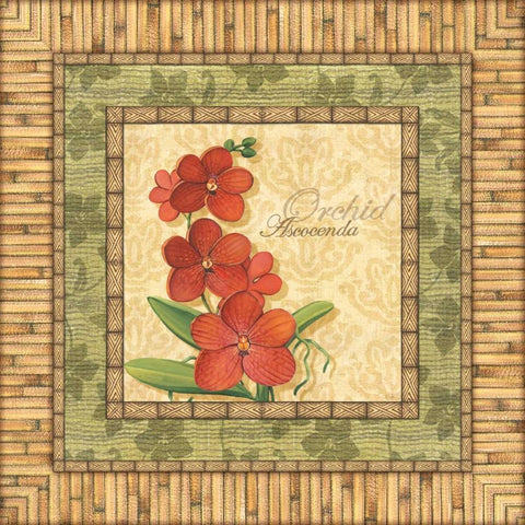 Bright Orchids I Gold Ornate Wood Framed Art Print with Double Matting by Audrey, Charlene