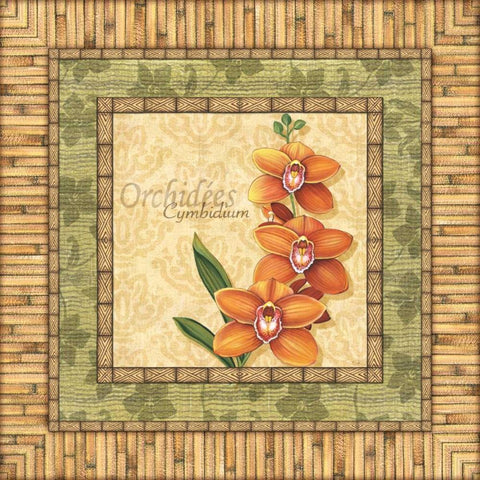 Bright Orchids II Gold Ornate Wood Framed Art Print with Double Matting by Audrey, Charlene