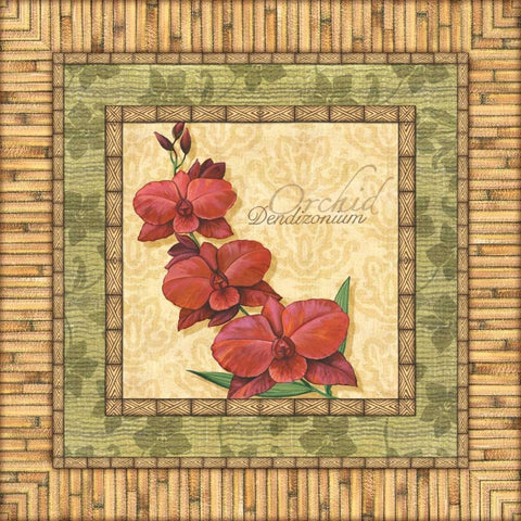 Bright Orchids III Gold Ornate Wood Framed Art Print with Double Matting by Audrey, Charlene