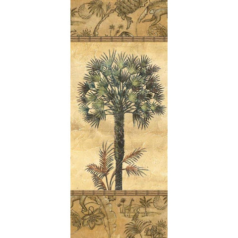 Palmiers II Gold Ornate Wood Framed Art Print with Double Matting by Audrey, Charlene