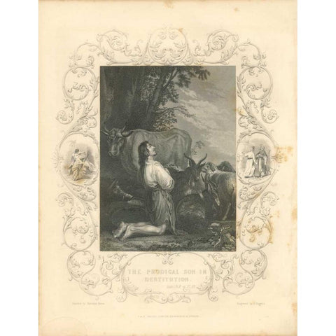 Faith Engraving III Black Modern Wood Framed Art Print with Double Matting by Babbitt, Gwendolyn
