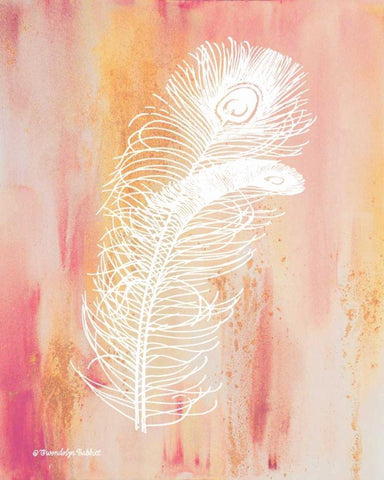 Whimsical Feathers II Black Ornate Wood Framed Art Print with Double Matting by Babbitt, Gwendolyn