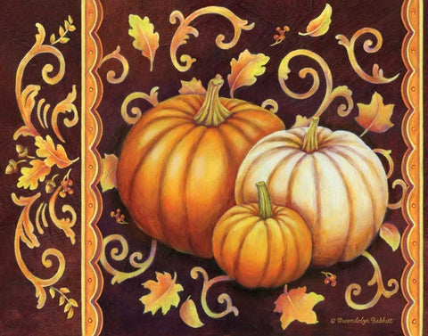Autumn Celebration I Black Ornate Wood Framed Art Print with Double Matting by Babbitt, Gwendolyn