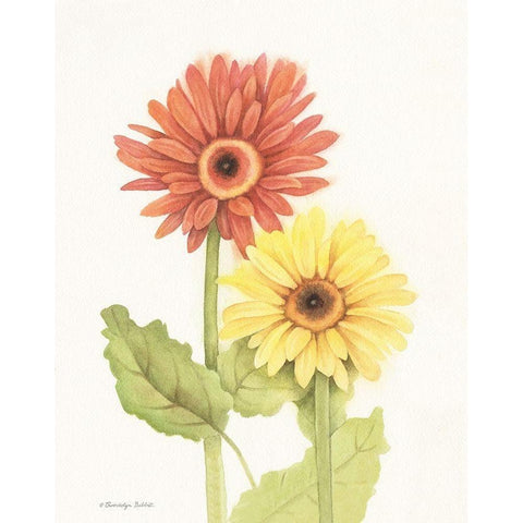 Happy Flowers I Gold Ornate Wood Framed Art Print with Double Matting by Babbitt, Gwendolyn