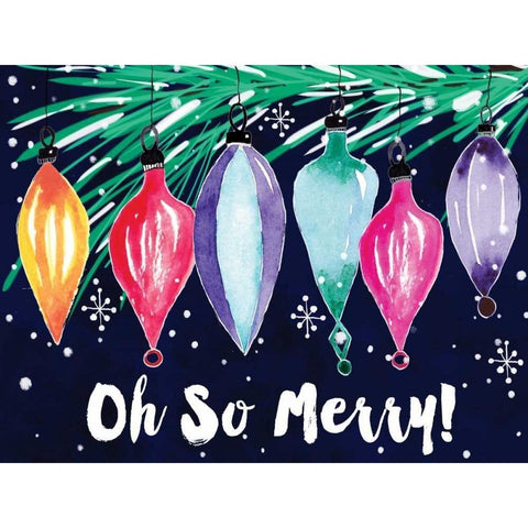 Oh So Merry Gold Ornate Wood Framed Art Print with Double Matting by Berrenson, Sara