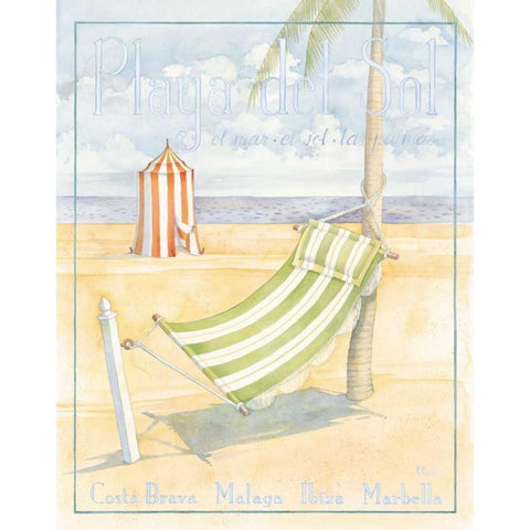 Playa Del Sol Gold Ornate Wood Framed Art Print with Double Matting by Brent, Paul