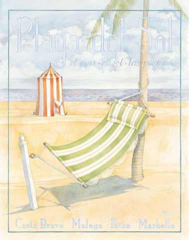 Playa Del Sol Black Ornate Wood Framed Art Print with Double Matting by Brent, Paul
