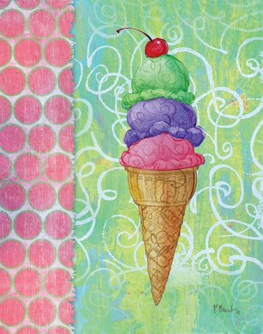 Frozen Delight II White Modern Wood Framed Art Print with Double Matting by Brent, Paul