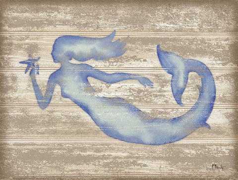Providence Mermaid Black Ornate Wood Framed Art Print with Double Matting by Brent, Paul