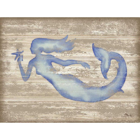 Providence Mermaid White Modern Wood Framed Art Print by Brent, Paul