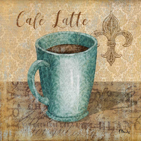 Bonjour Cafe II Gold Ornate Wood Framed Art Print with Double Matting by Brent, Paul