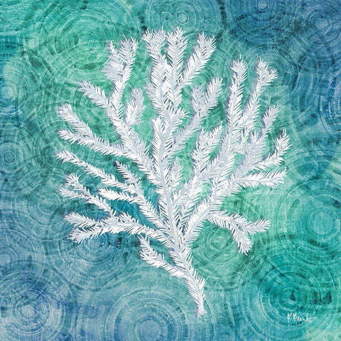 Echoes Coral IV White Modern Wood Framed Art Print by Brent, Paul