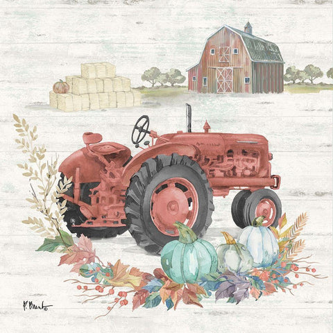 Plymouth Tractor I Gold Ornate Wood Framed Art Print with Double Matting by Brent, Paul