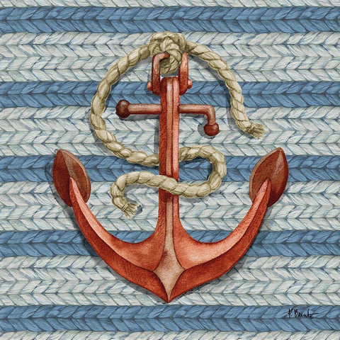 Nautical Basketweave III White Modern Wood Framed Art Print by Brent, Paul